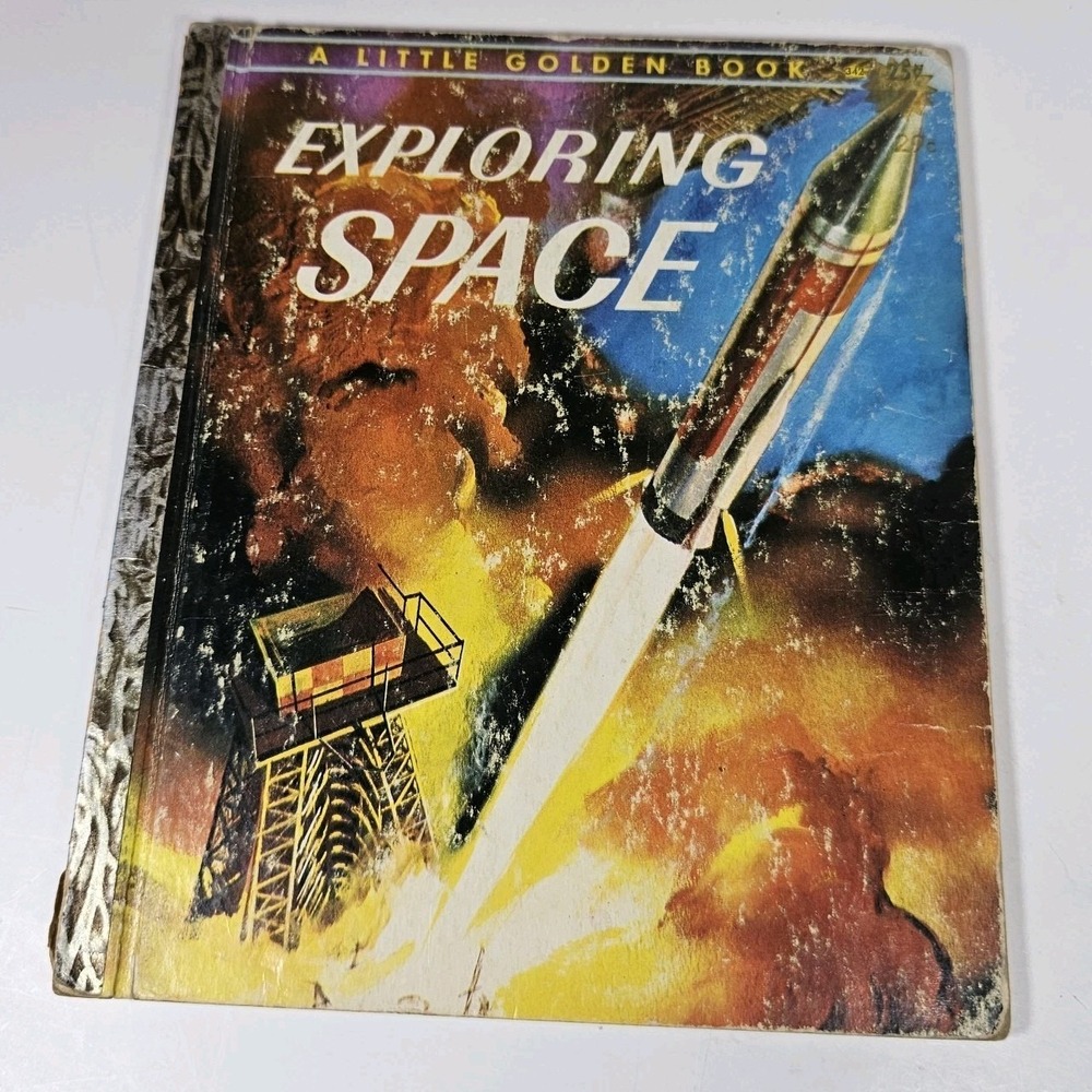 Vintage Exploring Space A Little Golden Book 1958 Rose Wyler